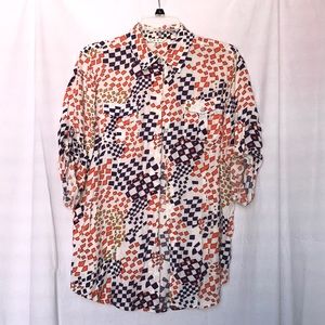 CAbi graphic print rayon blouse in M